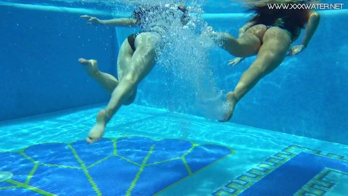 Two Hot Naked Women Enjoy A Naughty Poolside Encounter
